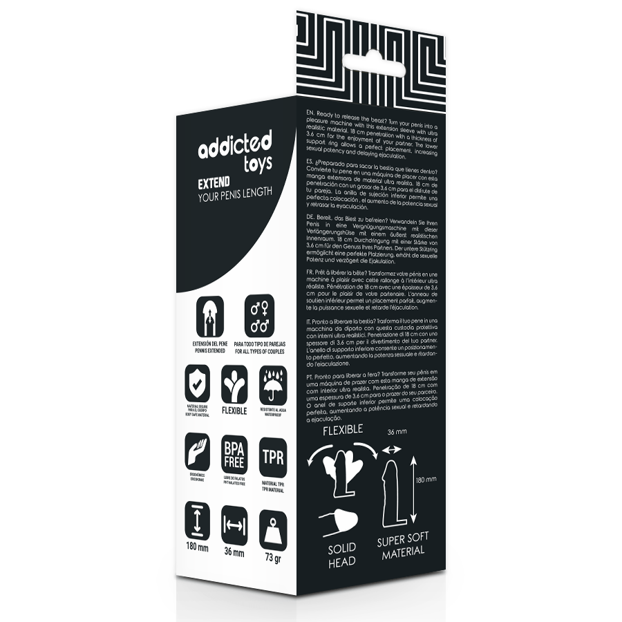 ADDICTED TOYS – ALLONGEZ VOTRE PÉNIS 18 CM