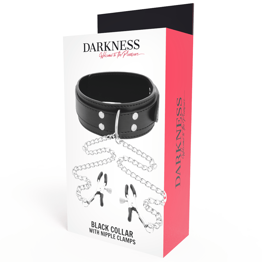 DARKNESS – COLLIER AVEC PINCES  NIPPLE NOIR