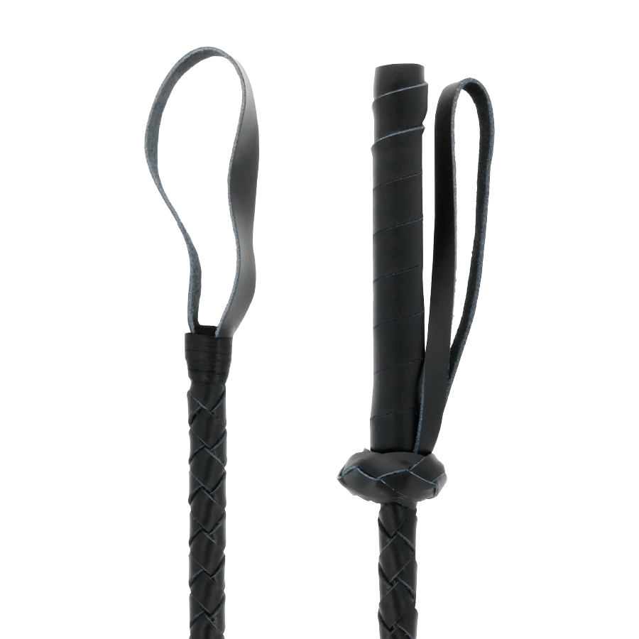DARKNESS – FOUET BDSM FÉTICHISTE EN CUIR 60CM