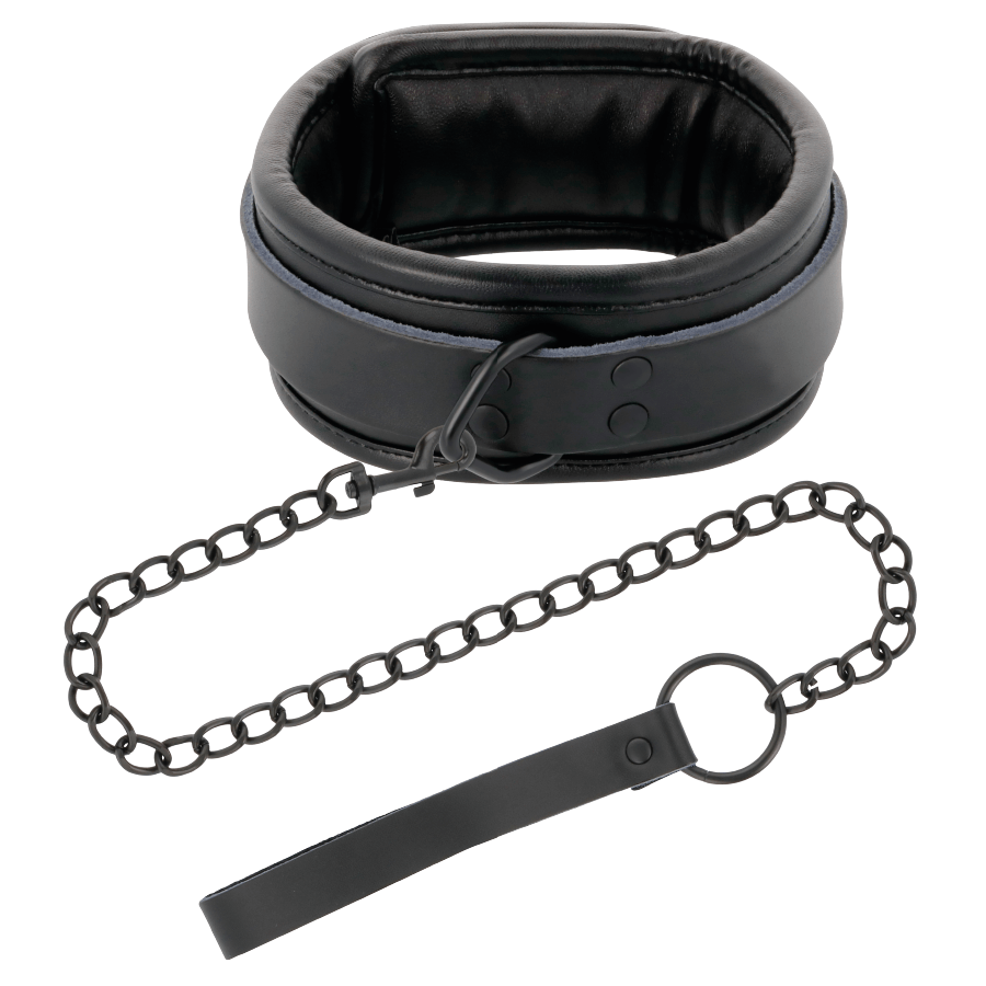 DARKNESS – MENOTTES ET COLLIER EN CUIR NOIR