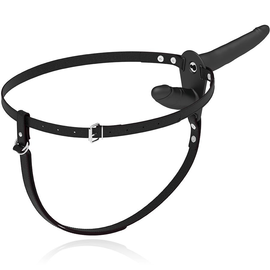FETISH SUBMISSIVE HARNESS – VIBRATEUR NOIR DOUBLE PÉNÉTRATION
