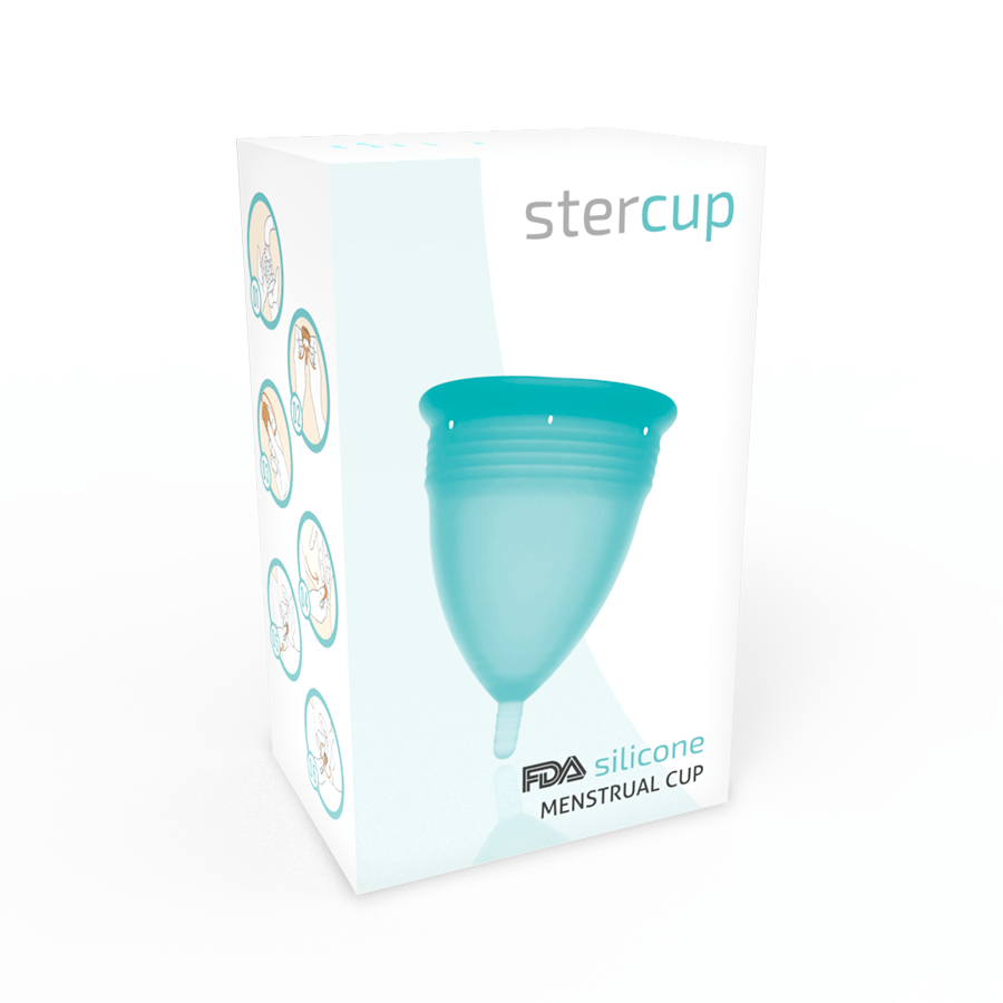 STERCUP – COUPE MENSTRUELLE EN SILICONE FDA AIGUE-MARINE – TAILLE S