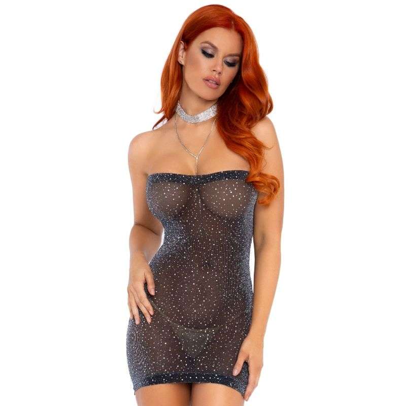 LEG AVENUE – ROBE TUBE ARGENT TAILLE UNIQUE