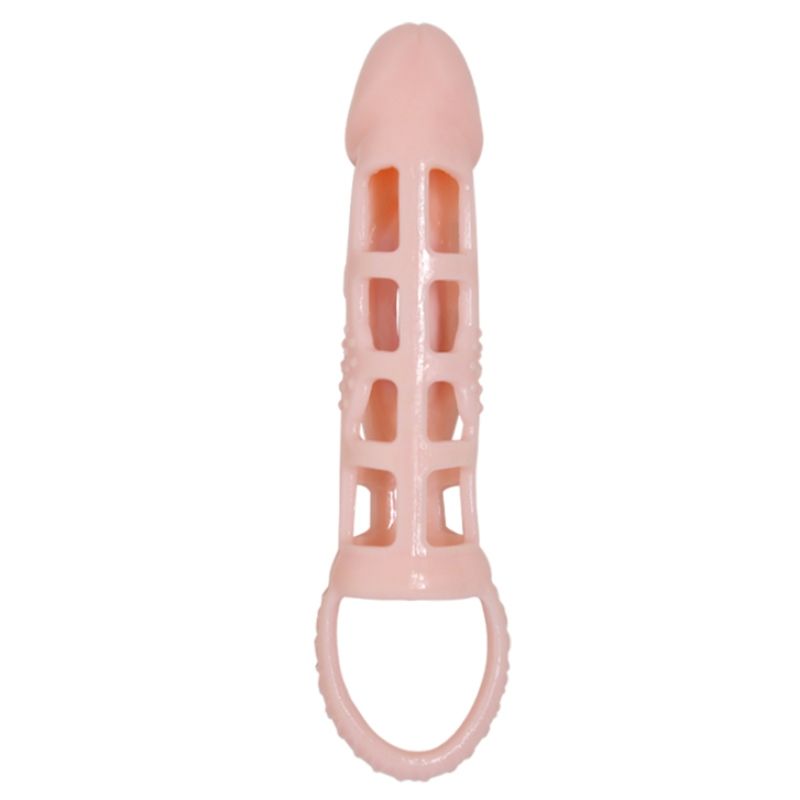 BAILE – COUVERTURE DEXTENSION DE PÉNIS AVEC VIBRATION ET SANGLE NATURELLE 13,5 CM