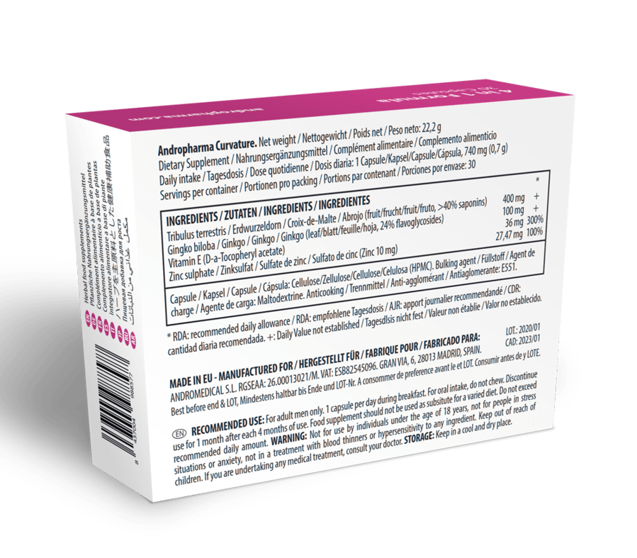 ANDROPHARMA – TRAITEMENT  COURBURE PEYRONIE