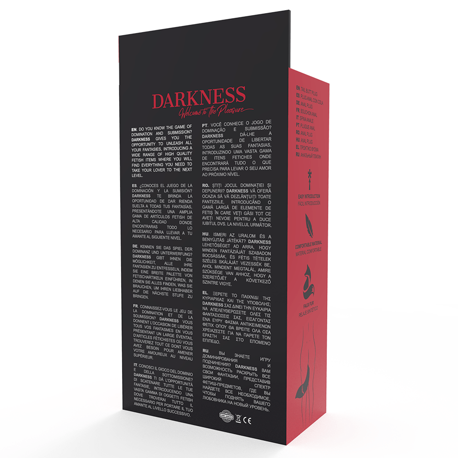 DARKNESS – PLUG ANAL EN SILICONE AVEC QUEUE GRISE