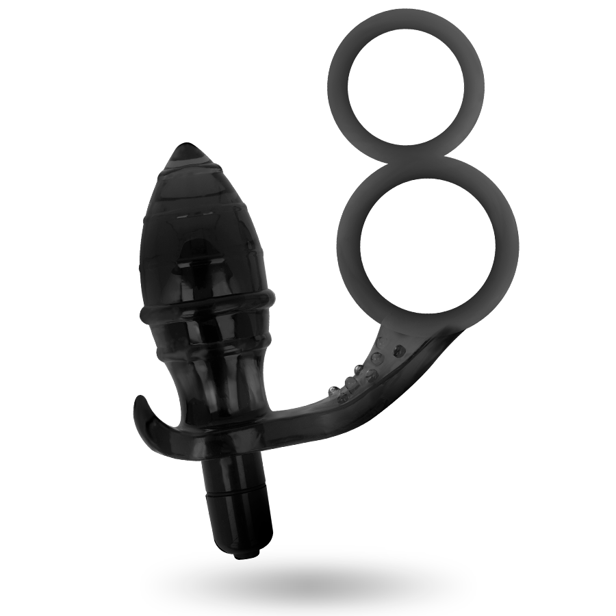 ADDICTED TOYS – PLUG ANAL AVEC DOUBLE ANNEAU NOIR