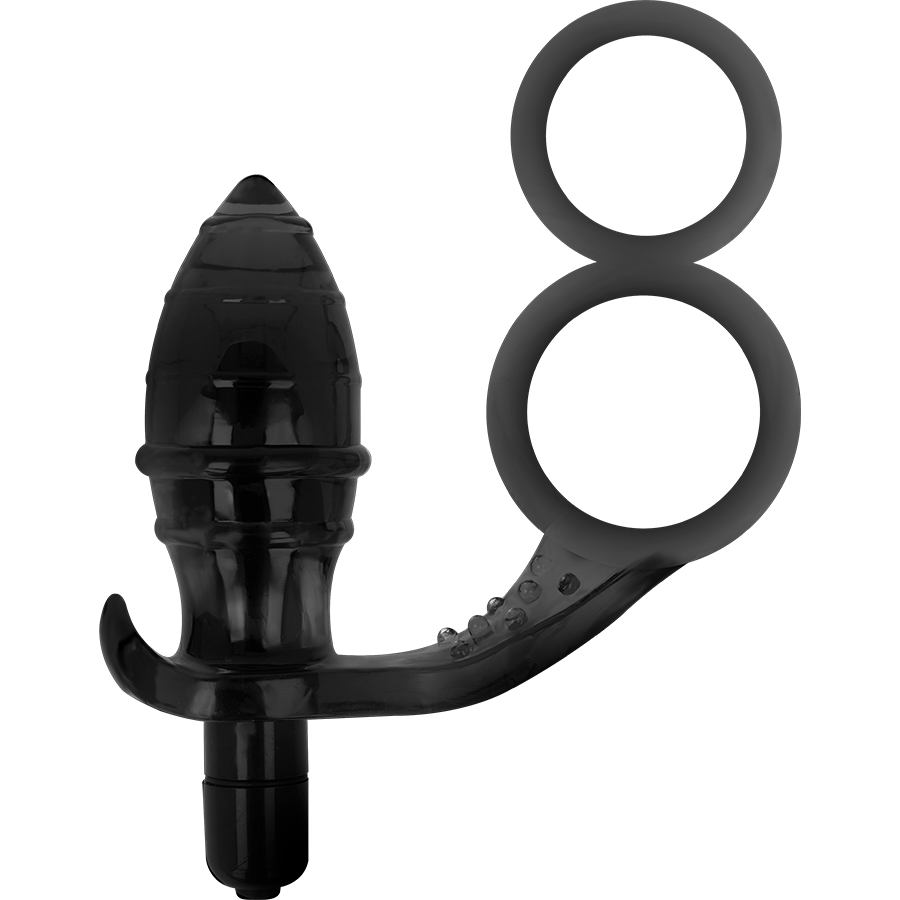 ADDICTED TOYS – PLUG ANAL AVEC DOUBLE ANNEAU NOIR