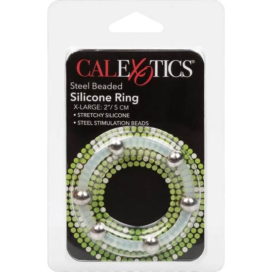 CALEXOTICS – BAGUE EN SILICONE PERLÉE ACIER XL
