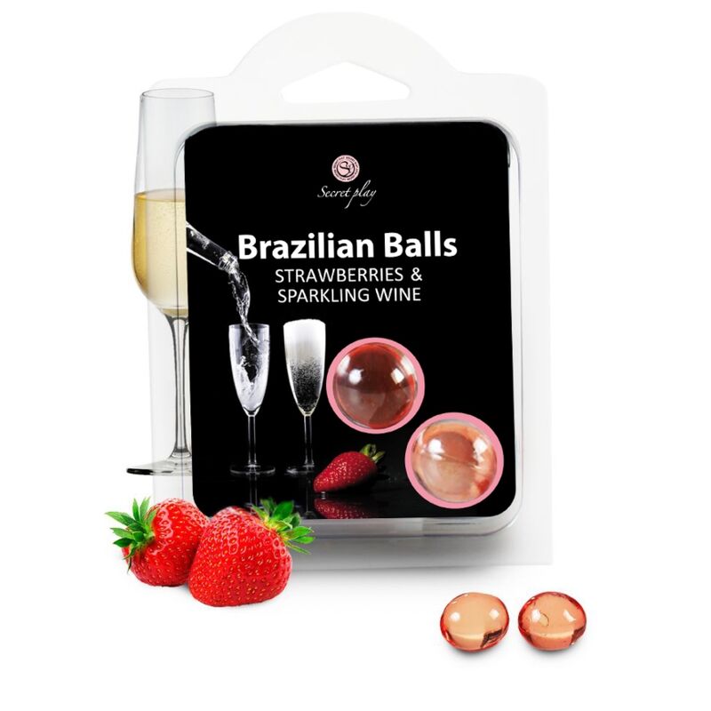 SECRETPLAY – ENSEMBLE DE BOULES BRÉSILIENNES  FRAISE ET CHAMPAGNE