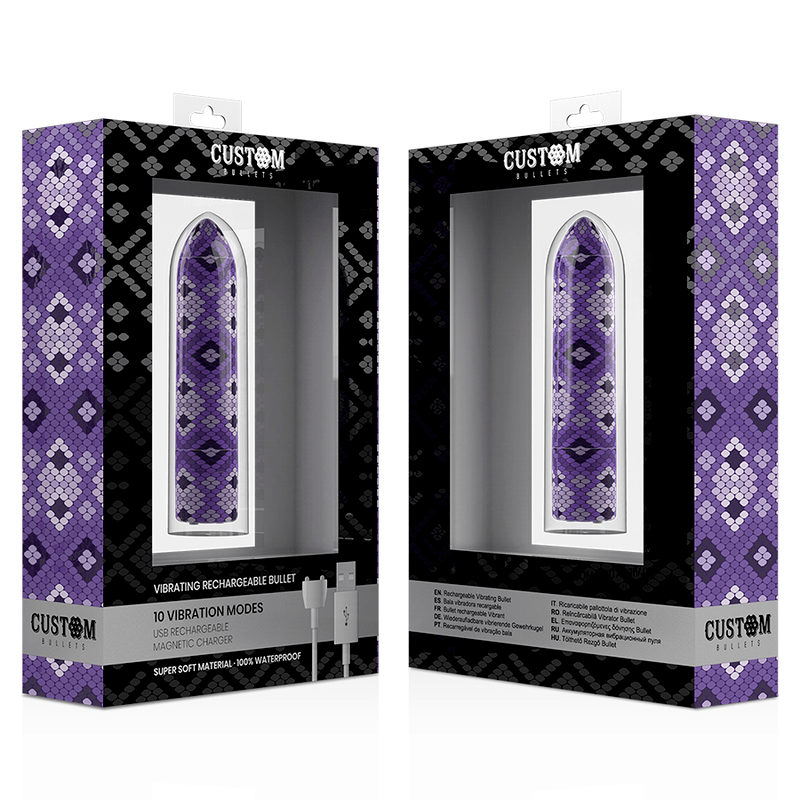 CUSTOM BULLETS – RECHARGEABLE SNAKE PURPLE MAGNETIC BULLET 10V
