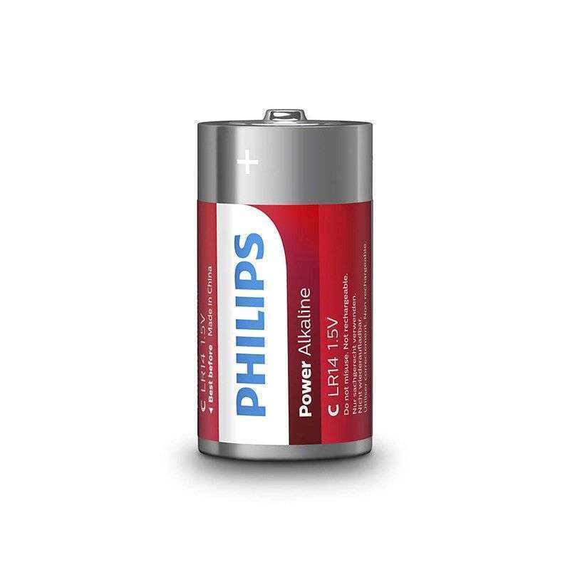 PHILIPS – PLAQUETTE PHILIPS POWER ALCALINE PILA C LR14 * 2