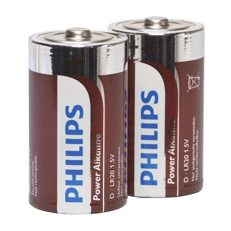PHILIPS – BLISTER POWER ALCALINE PILA D LR20 * 2