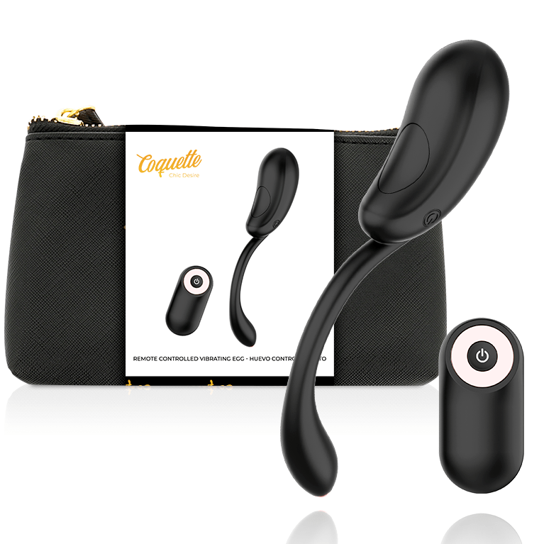 COQUETTE CHIC DESIRE – OEUF VIBRANT TÉLÉCOMMANDE RECHARGEABLE NOIR/OR