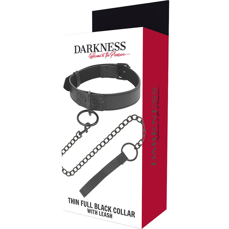 DARKNESS – COLLIER NOIR AVEC CHAÎNE