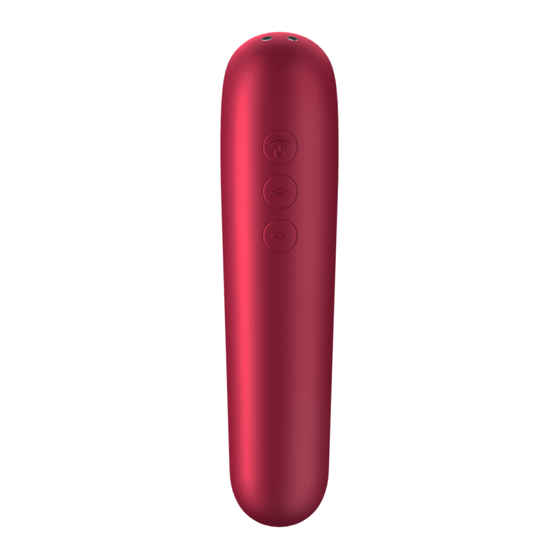 SATISFYER – VIBRATEUR ET ASPIRATION DUAL LOVE AVEC AIR PULSÉ ROUGE