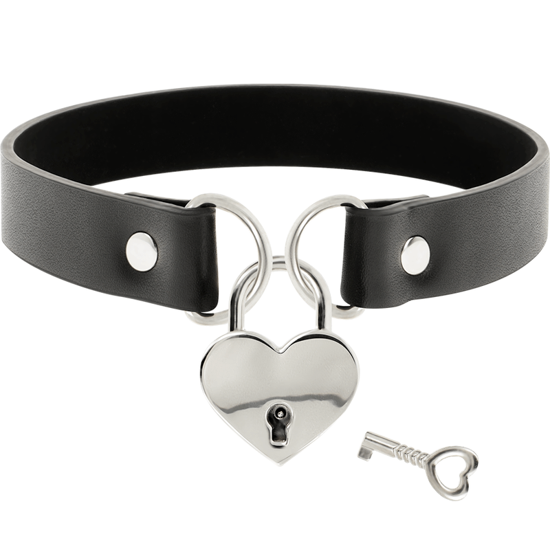 COQUETTE CHIC DESIRE – COLLIER EN CUIR VEGAN AVEC ACCESSOIRE COEUR AVEC CL?