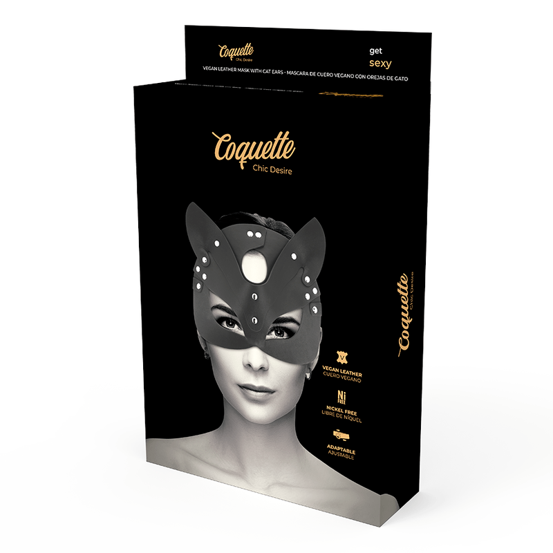 COQUETTE CHIC DESIRE – MASQUE EN CUIR VEGAN AVEC OREILLES DE CHAT