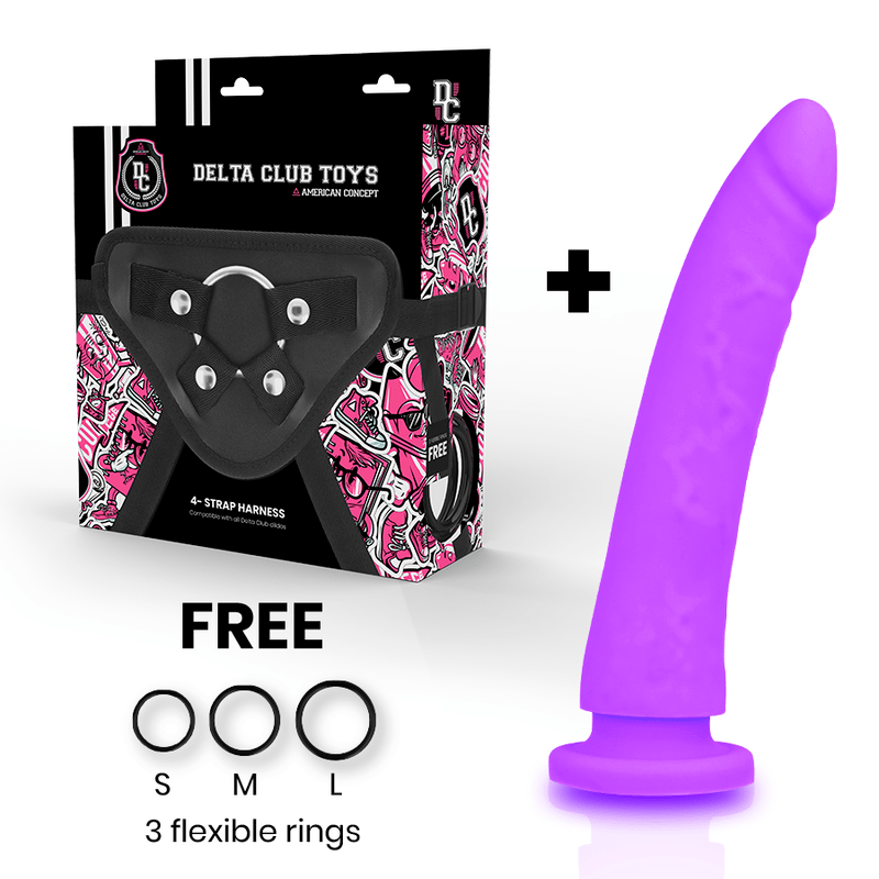 DELTA CLUB – TOYS ARNES + DONG SILICONE VIOLET 20 CM -O- 4 CM