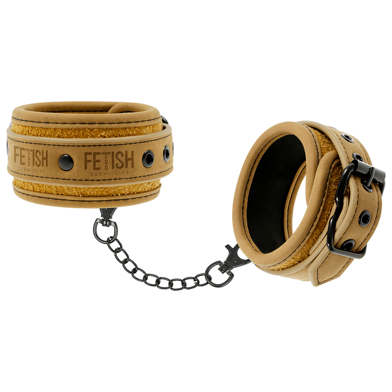 FETISH SUBMISSIVE ORIGEN – MENOTTES DE CHEVILLE EN CUIR VÉGÉTALIEN AVEC DOUBLURE EN NÉOPRÈNE
