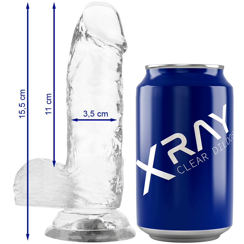 X RAY – HARNAIS + BITE TRANSPARENT AVEC BILLES 15.5 CM -O- 3.5 CM
