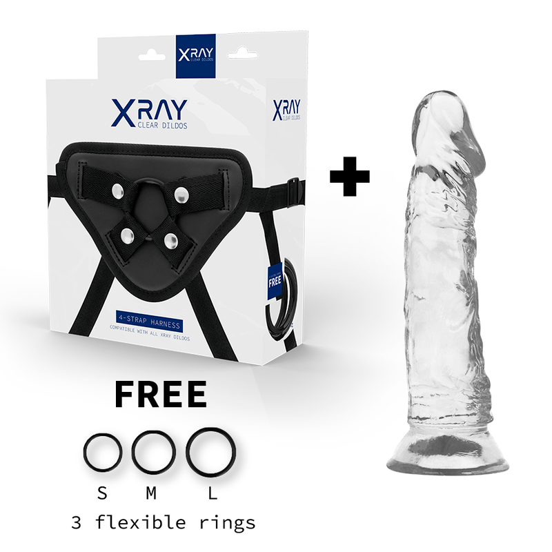 X RAY – HARNAIS + BITE TRANSPARENT 19 CM -O- 4 CM