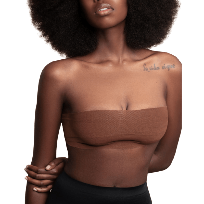 BYE-BRA – BODY TAPE 5 M X 6,5 CM + 3 PAIRES DE CACHE-MATIN MARRON