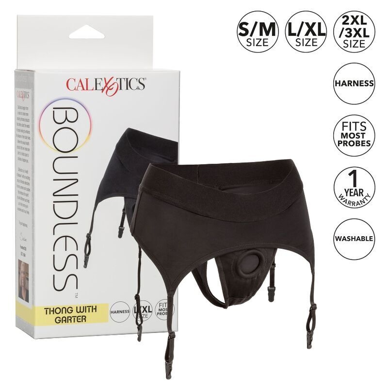 CALEXOTICS – BOUNDLESS STRING AVEC JARRETIÈRE S/M