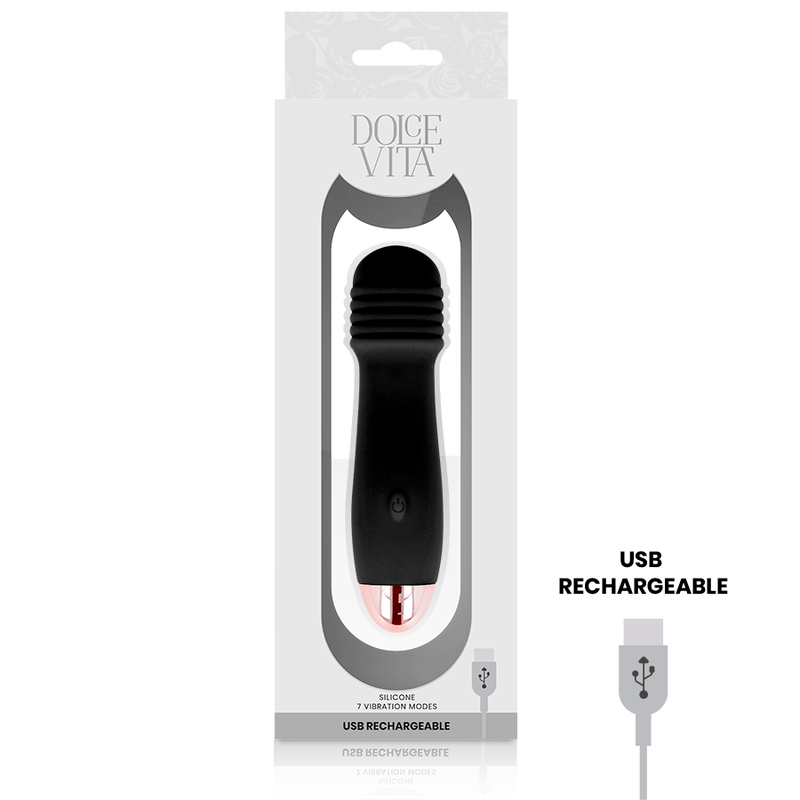 DOLCE VITA – VIBRATEUR RECHARGEABLE TROIS NOIR 7 VITESSES