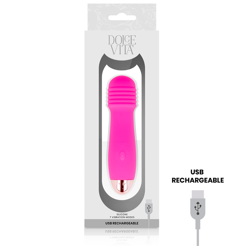 DOLCE VITA – VIBRATEUR RECHARGEABLE TROIS ROSE 7 VITESSES