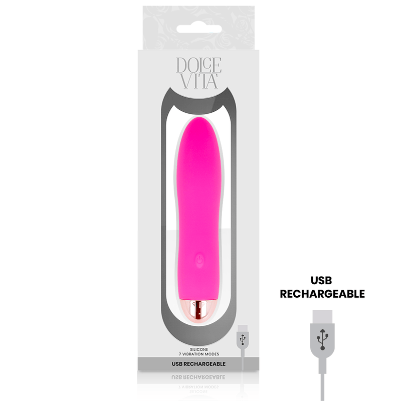 DOLCE VITA – VIBRATEUR RECHARGEABLE QUATRE ROSE 7 VITESSES