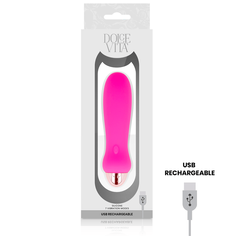 DOLCE VITA – VIBRATEUR RECHARGEABLE CINQ ROSE 7 VITESSES