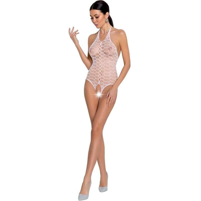 PASSION – FEMME BS087 BODYSTOCKING BLANC TAILLE UNIQUE