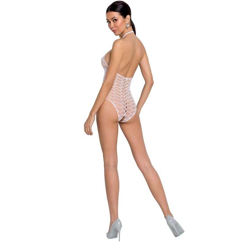 PASSION – FEMME BS087 BODYSTOCKING BLANC TAILLE UNIQUE