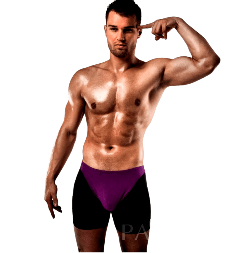 PASSION – BOXER 009 LINGERIE EROTIQUE LILAS/NOIR S/M