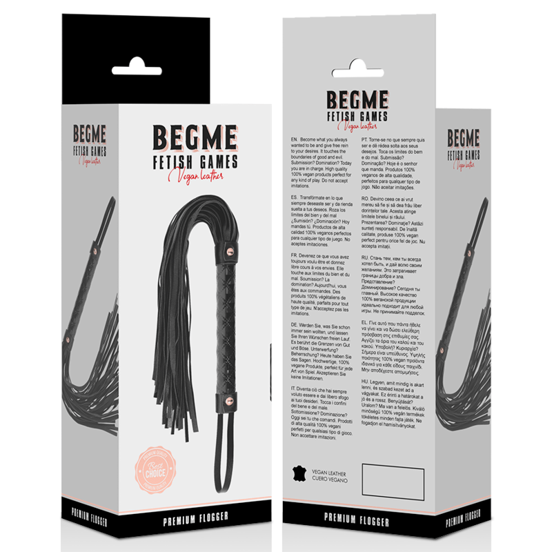 BEGME – BLACK EDITION FLOGGER EN CUIR VEGAN