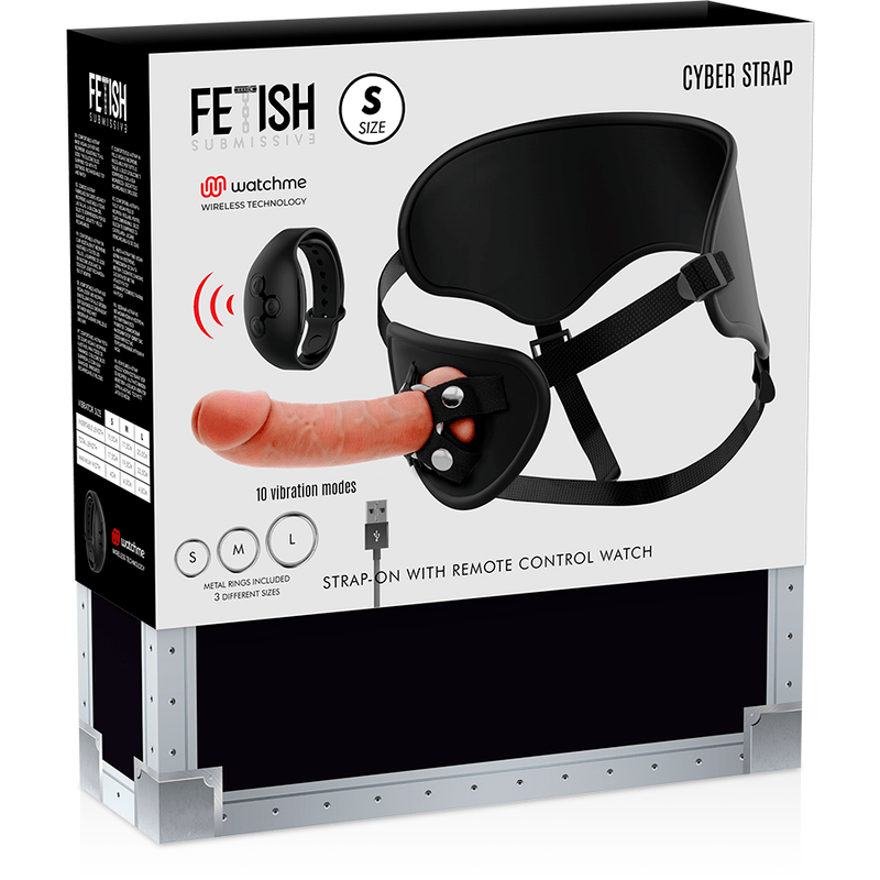 FETISH SUBMISSIVE CYBER STRAP – HARNAIS AVEC TÉLÉCOMMANDE DILDO WATCHME S TECHNOLOGIE