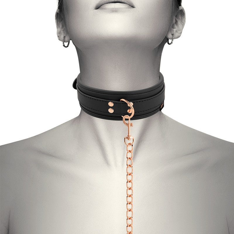 COQUETTE CHIC DESIRE – COLLIER FANTAISIE EN CUIR VÉGAN AVEC BRACELET ET DOUBLURE EN NÉOPRÈNE