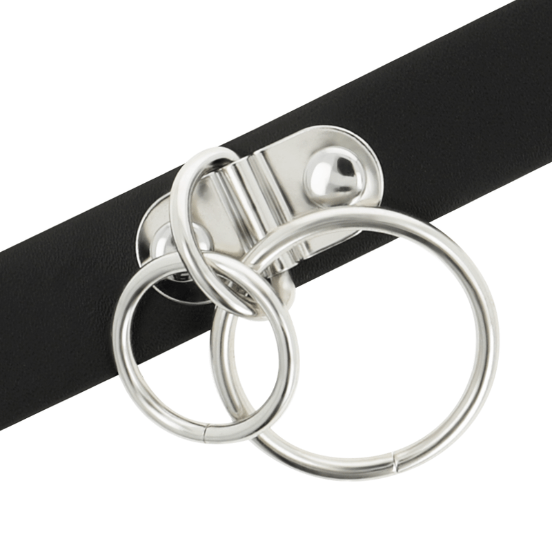 COQUETTE CHIC DESIRE – RAS DE COU DOUBLE ANNEAU EN CUIR VÉGAN