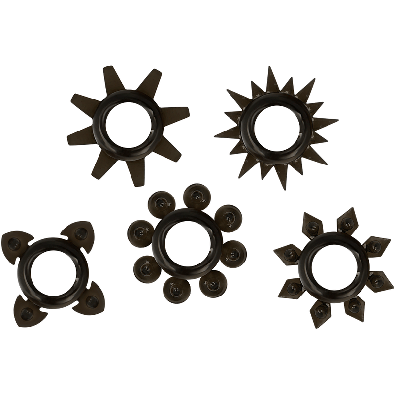 OHMAMA – LOT DE 5 ANNEAUX TESTICULES ET PÉNIS EN SILICONE