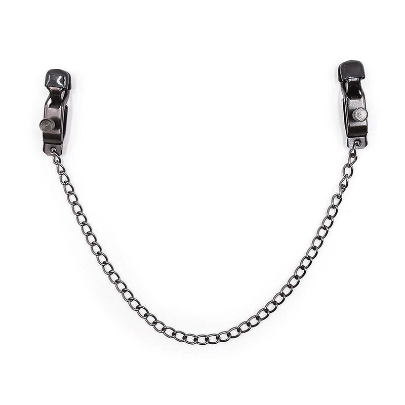 OHMAMA FETISH – PINCES MÉTALLIQUES AVEC CHAÎNE NOIRE