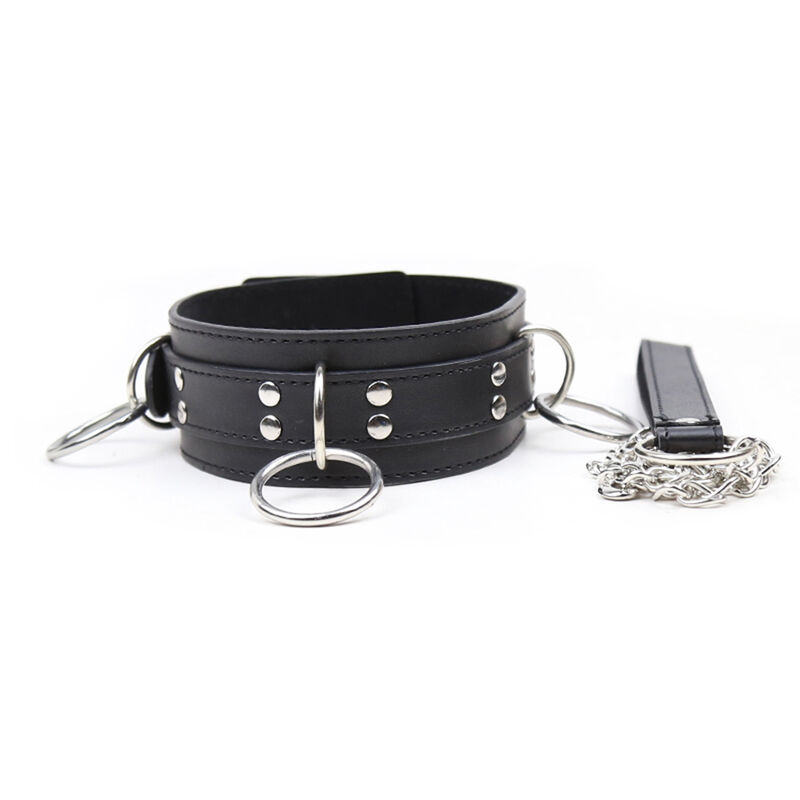 OHMAMA FETISH – COLLIER DE SOUMISSION AVEC 3 ANNEAUX