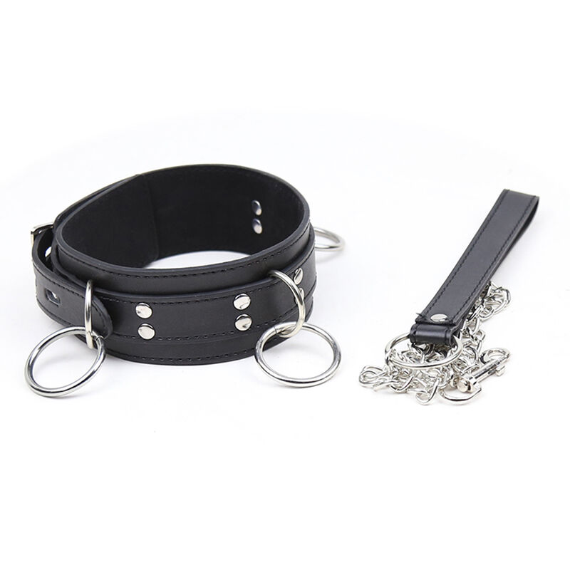 OHMAMA FETISH – COLLIER DE SOUMISSION AVEC 3 ANNEAUX