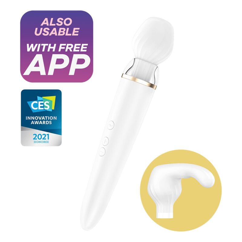 SATISFYER – APPLICATION DOUBLE WANDER BLANCHE