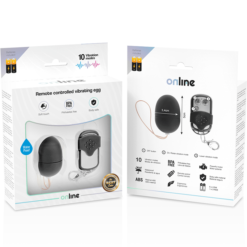 ONLINE – OEUF VIBRANT TÉLÉCOMMANDE S NOIR