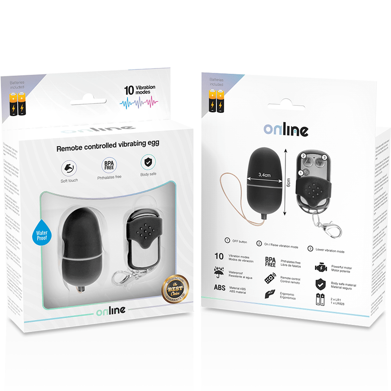 ONLINE – OEUF VIBRANT TÉLÉCOMMANDE M NOIR