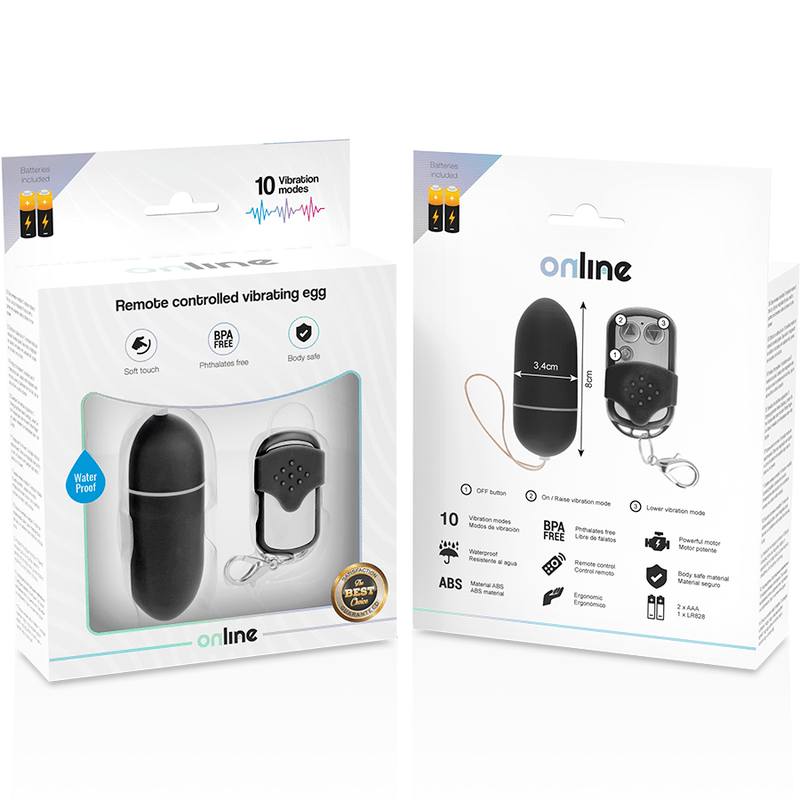 ONLINE – OEUF VIBRANT TÉLÉCOMMANDE L NOIR