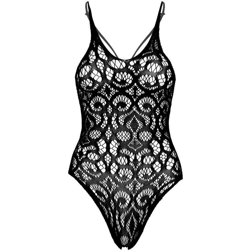 LEG AVENUE – TEDDY EN DENTELLE SANS COUTURES – NOIR