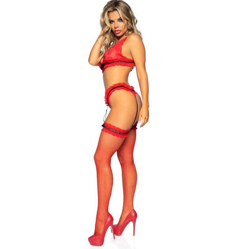 LEG AVENUE – ENSEMBLE TROIS PIÈCES TAILLE UNIQUE – ROUGE