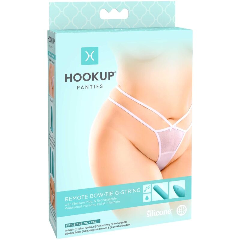 HOOK UP PANTIES – REMOTE BOW-TIE G-STRING SIZE XL/XXL